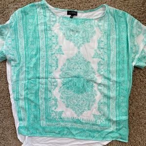 Mint green and white The Limited blouse